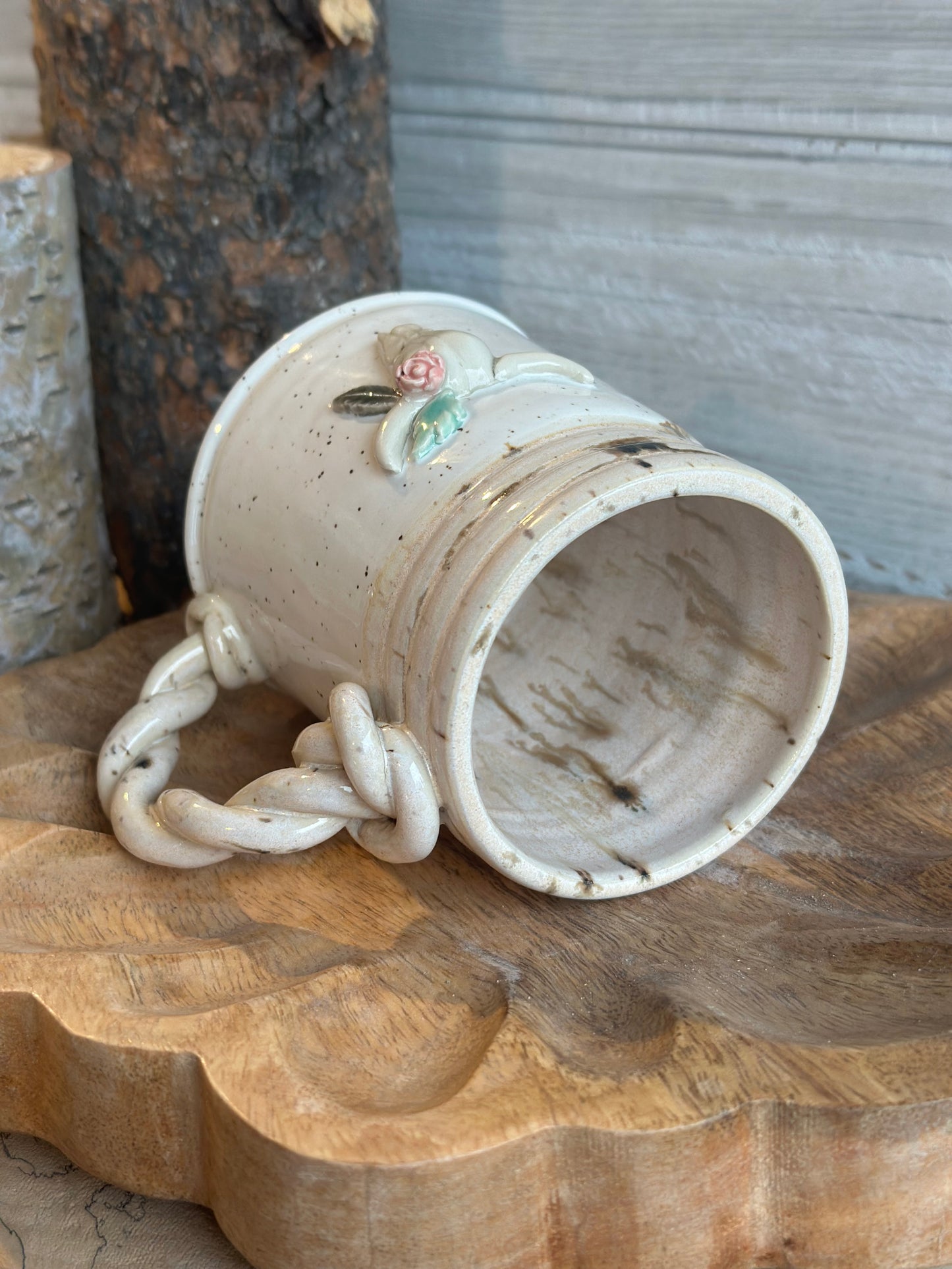 White Speckled Skull Mug