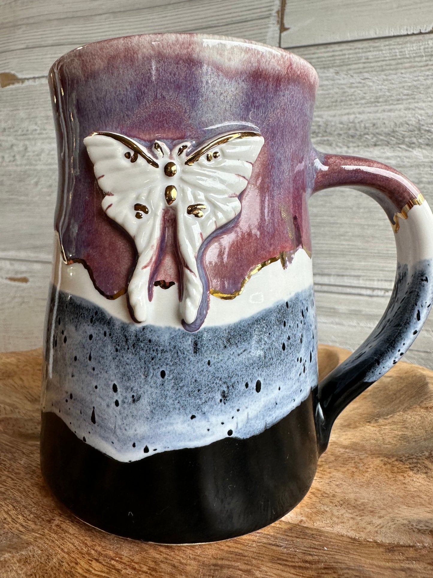 Gold Luna Moth Mug 17oz