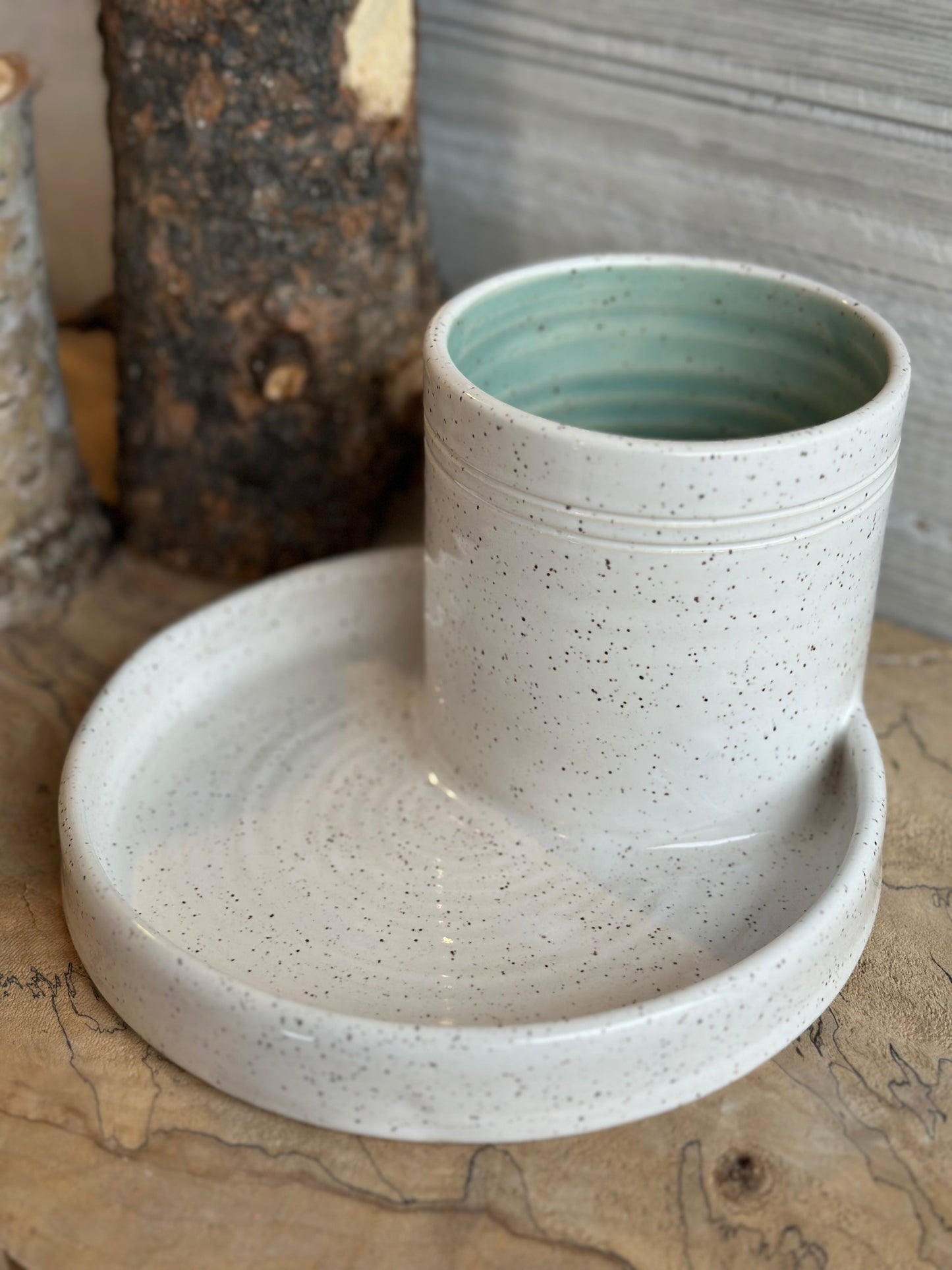 Speckled Caddy, aqua