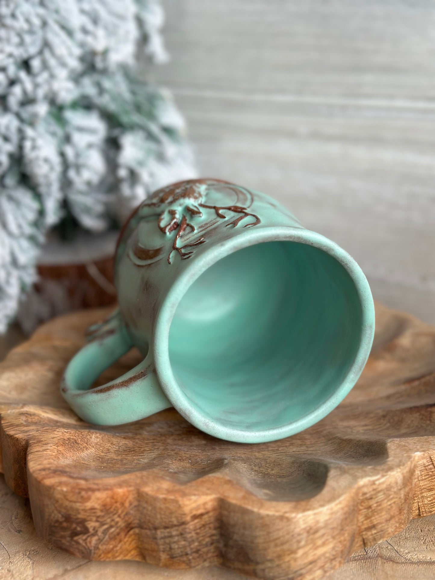Reindeer Mug, seafoam 16 oz