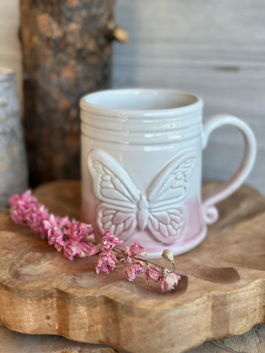 Pink Butterfly Mug
