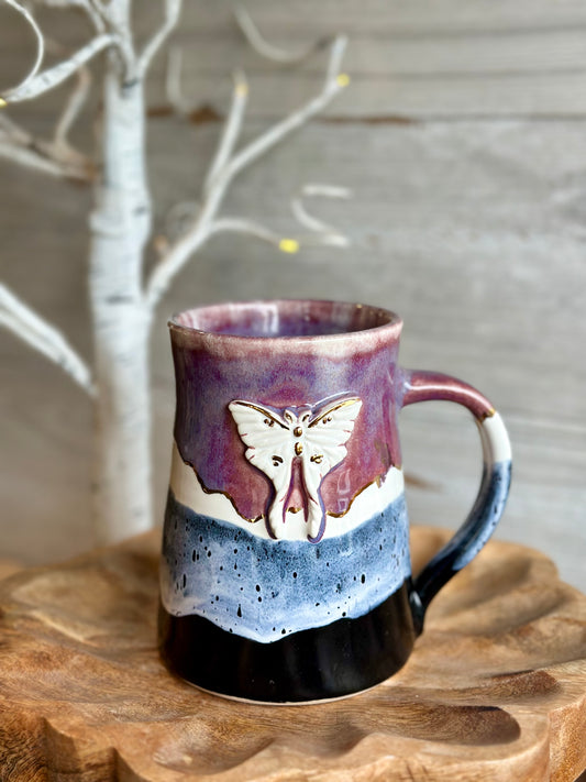 Gold Luna Moth Mug 17oz
