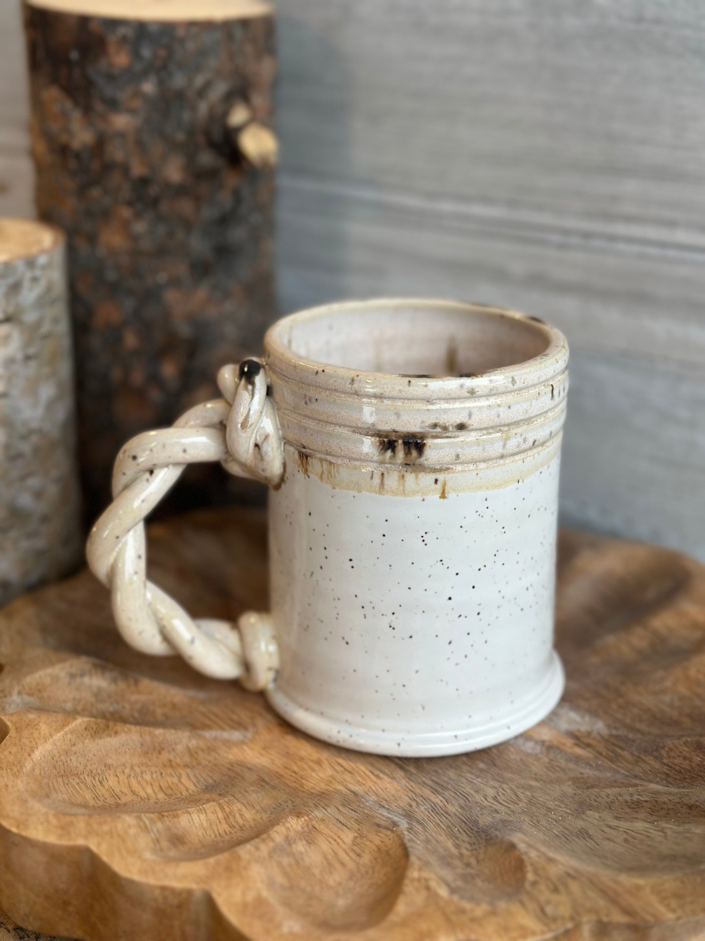 White Speckled Skull Mug