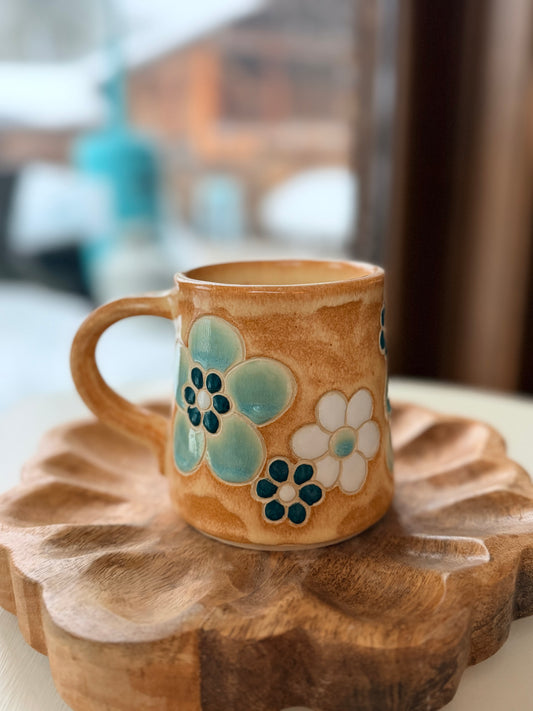 Butterscotch Floral Mug