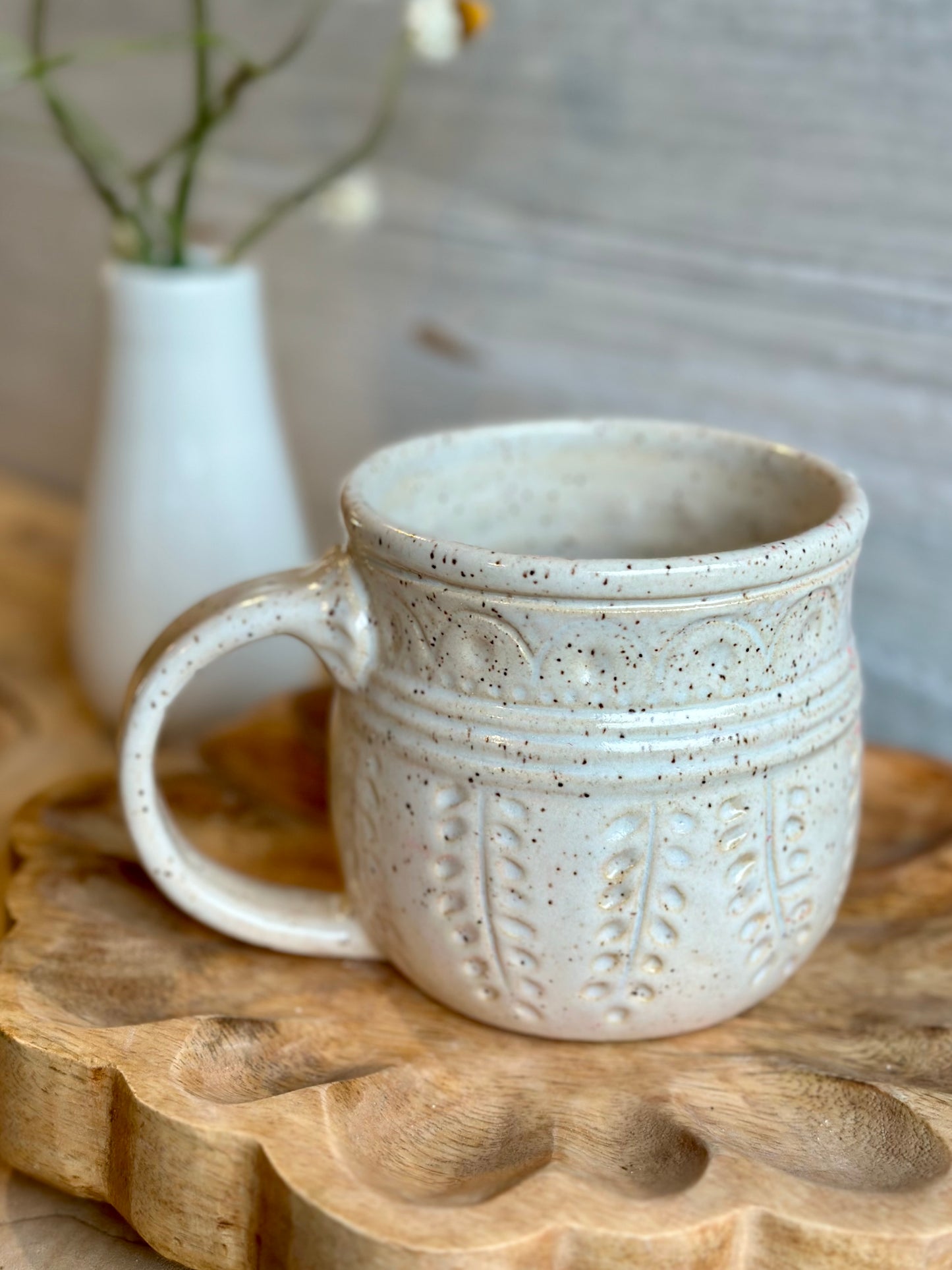Carved Speckled Mug ~ 18