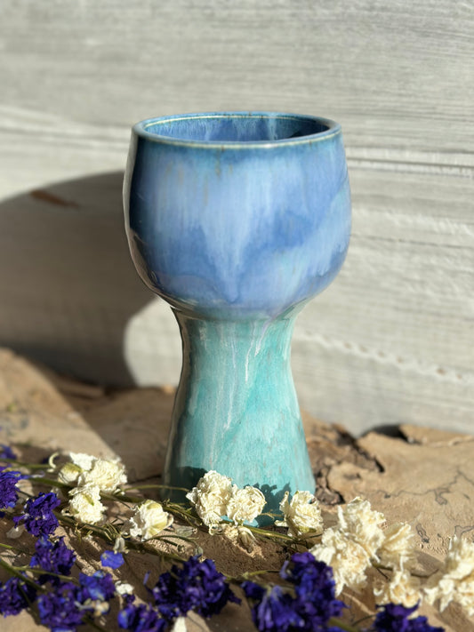 Wine Goblet, blue/teal