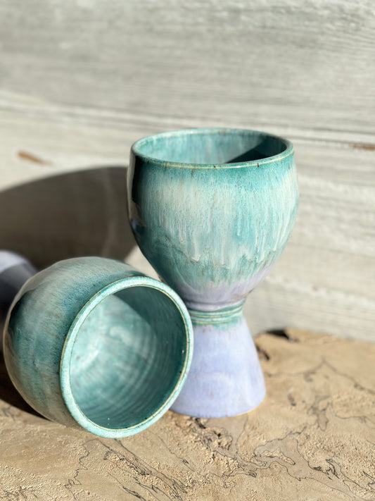 Wine Goblet, teal/purple
