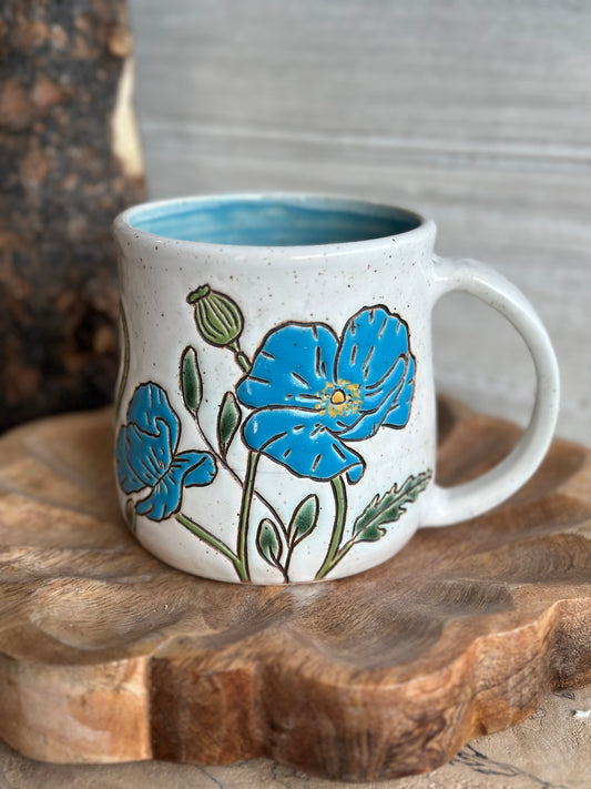 Blue Poppy Mug, 20oz