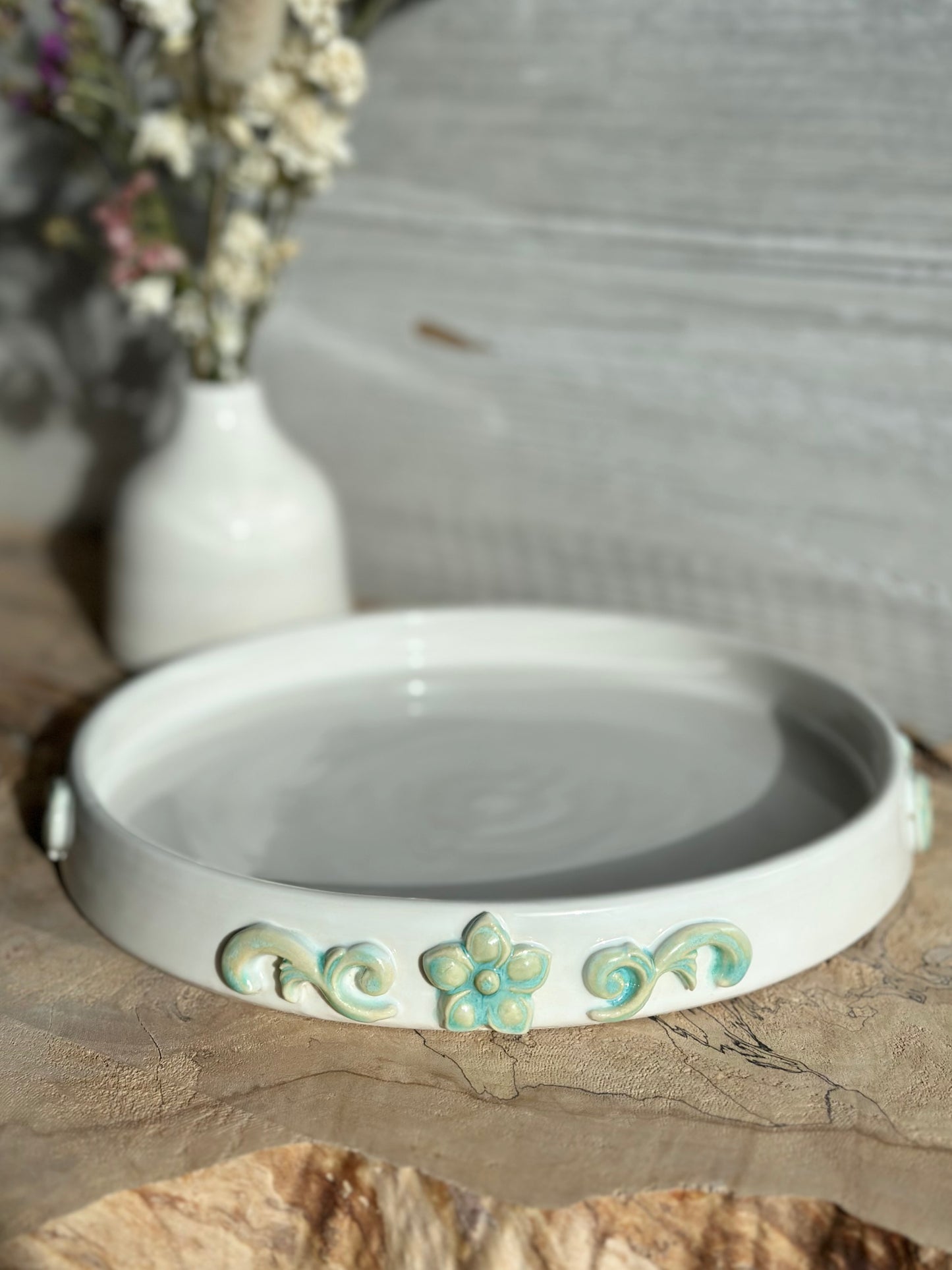 Floral White Tray