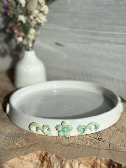 Floral White Tray