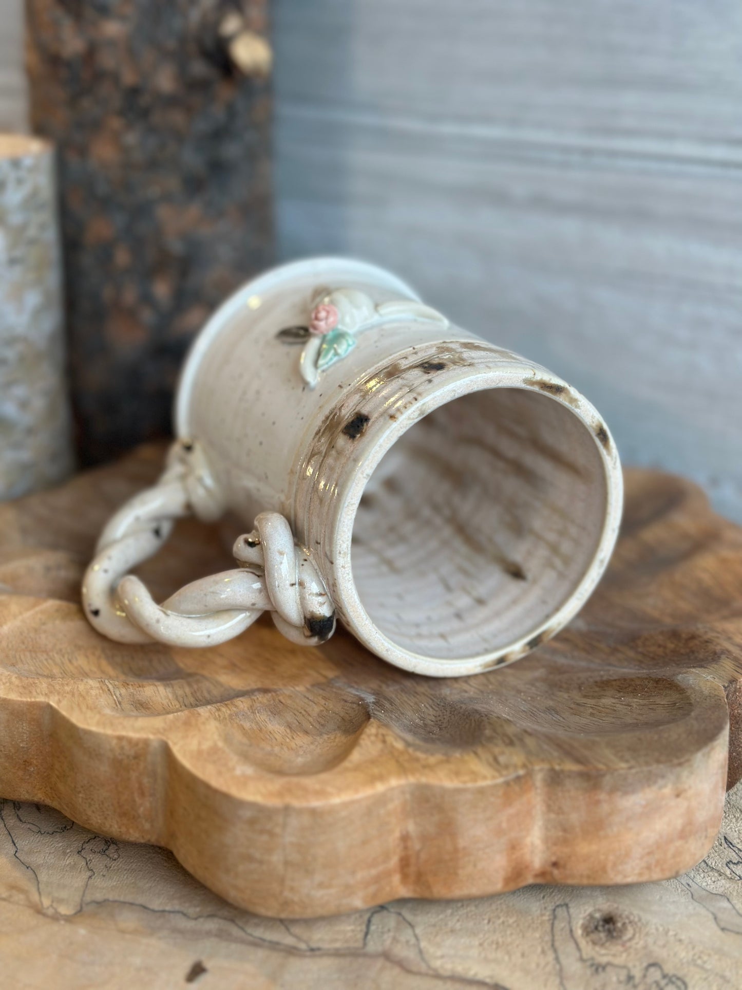 White Speckled Skull Mug