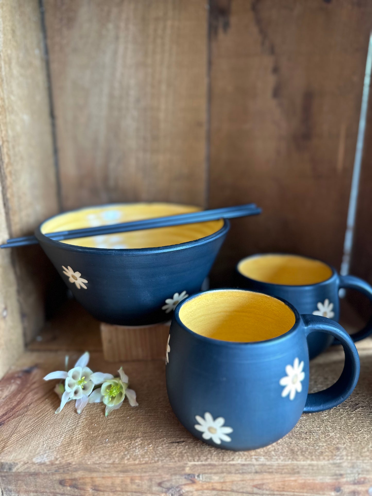 Ramen Bowl ~ Daisies, citrus