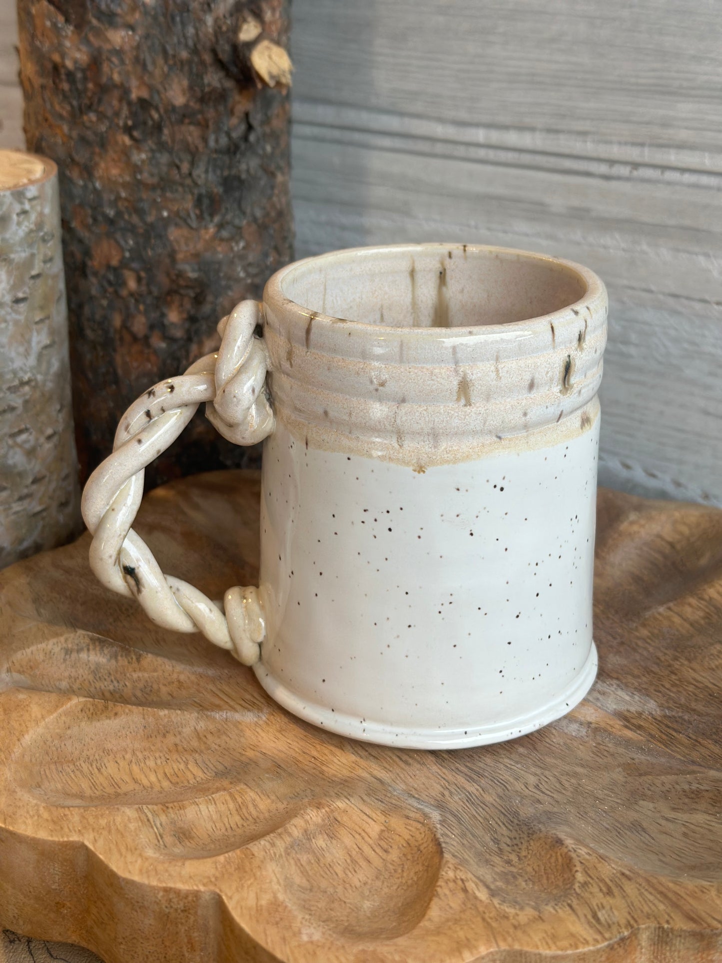 White Speckled Skull Mug