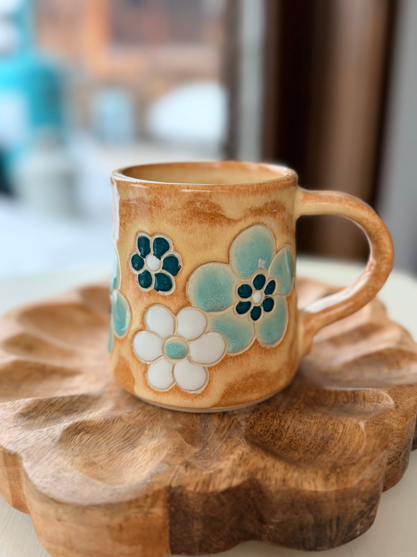 Butterscotch Floral Mug