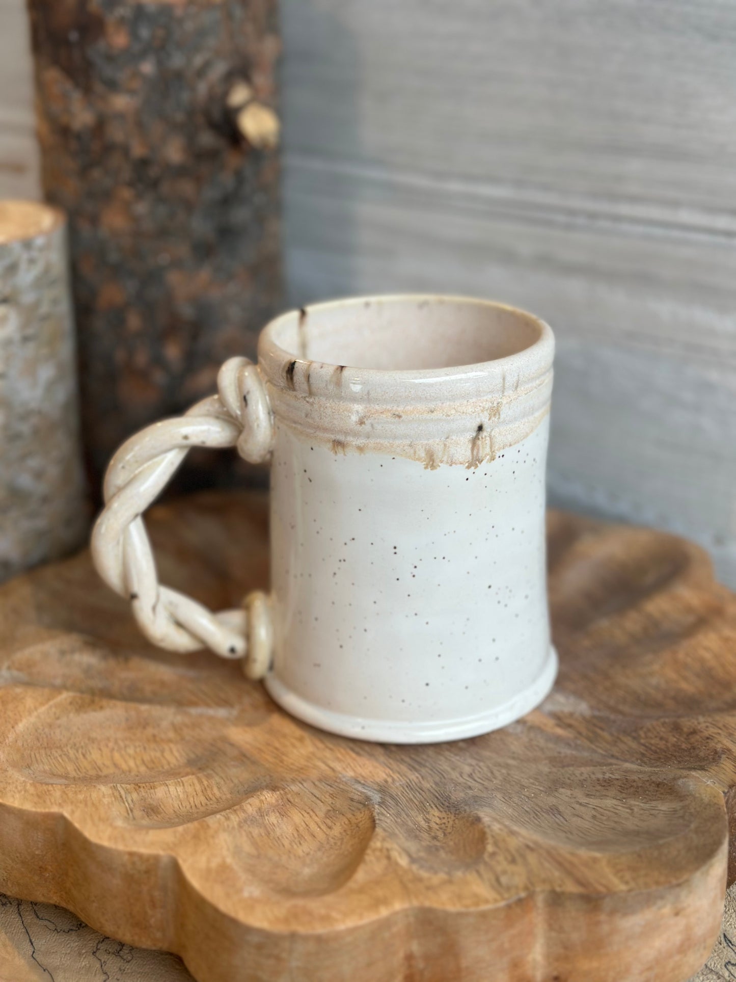 White Speckled Skull Mug