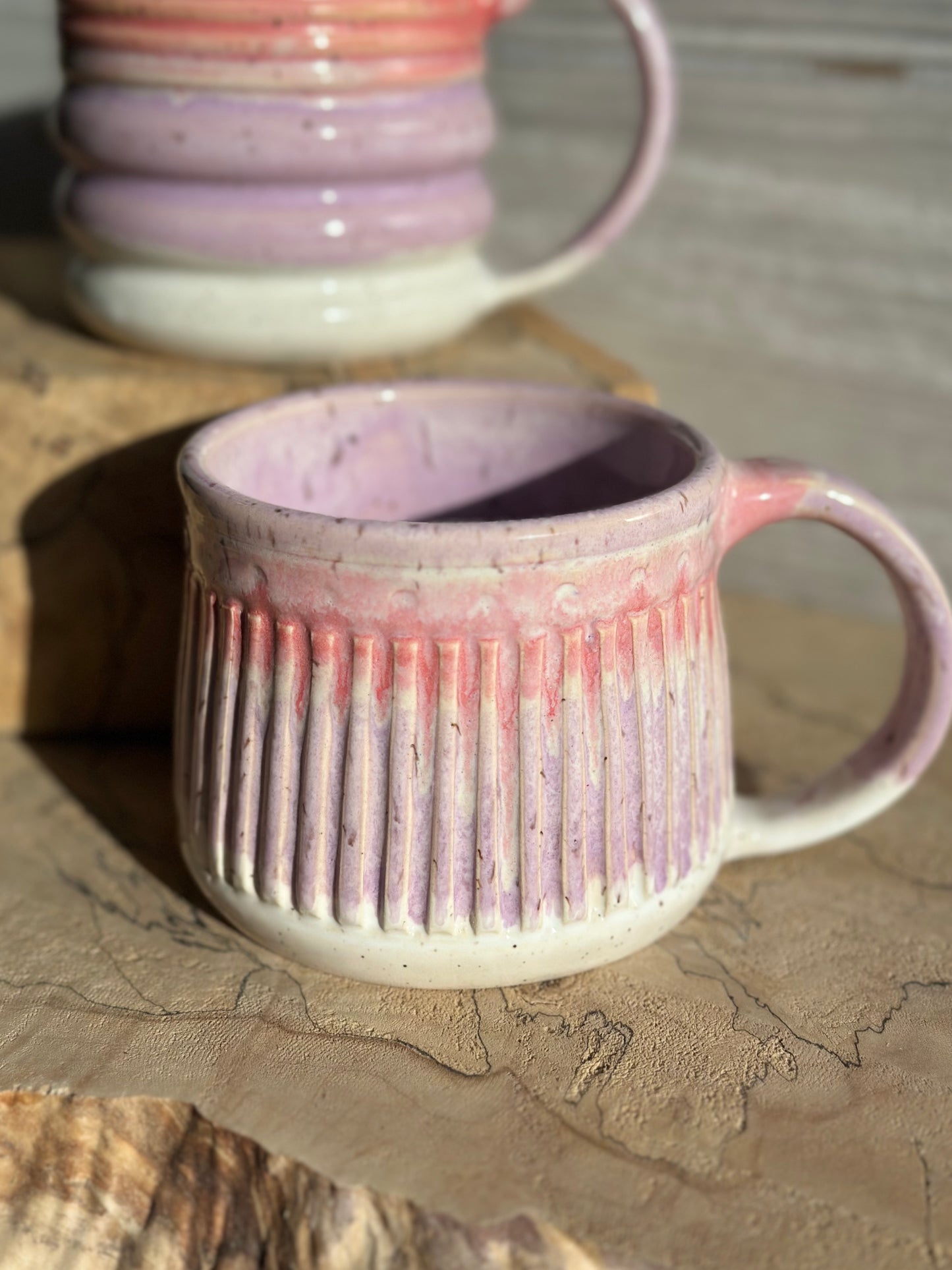 Carved Speckled Mug
