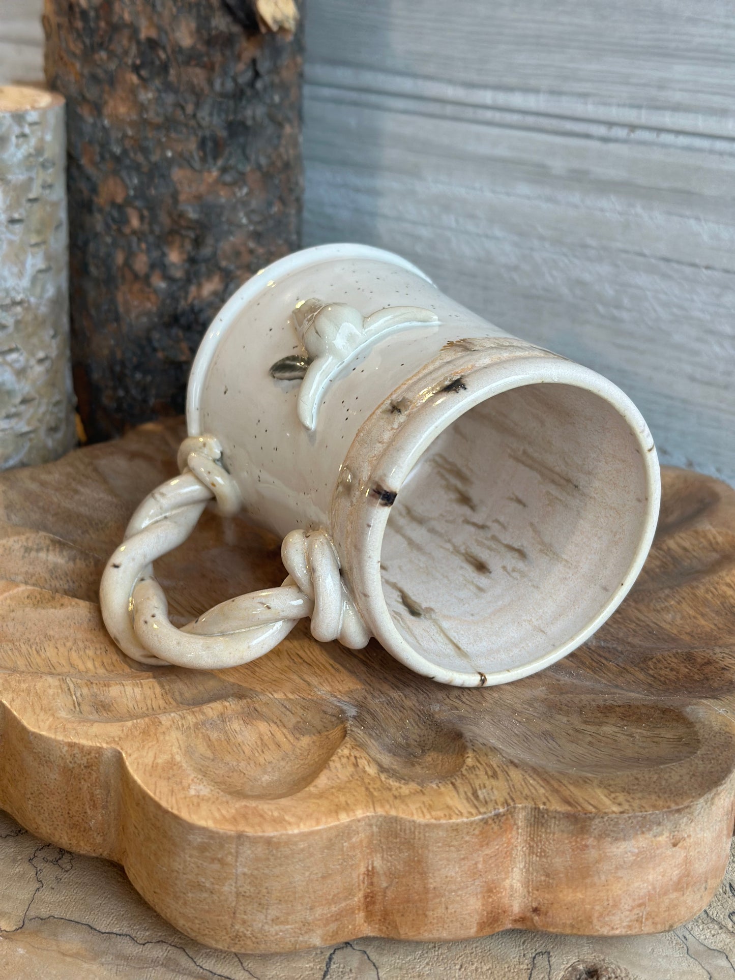 White Speckled Skull Mug