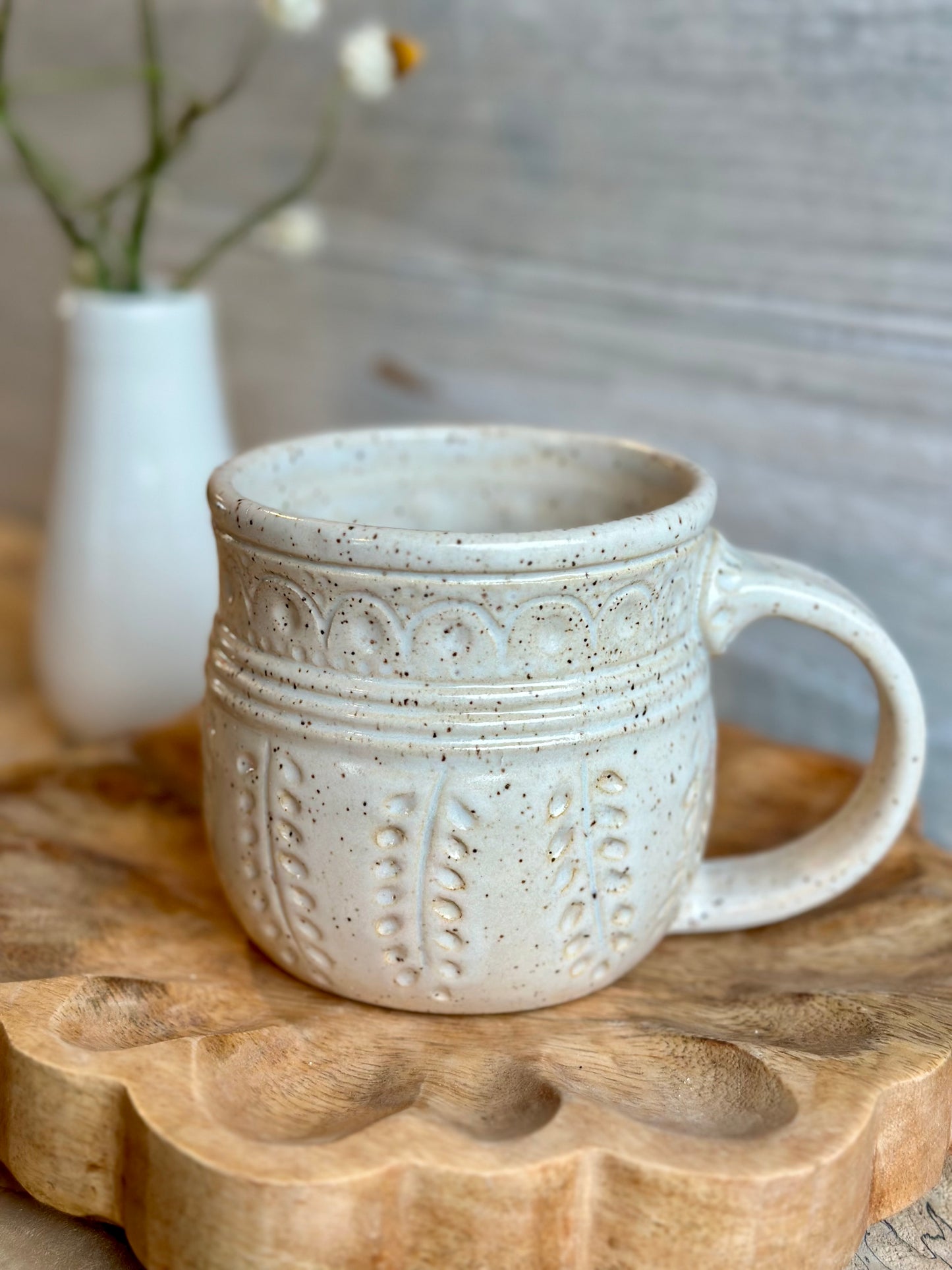 Carved Speckled Mug ~ 18